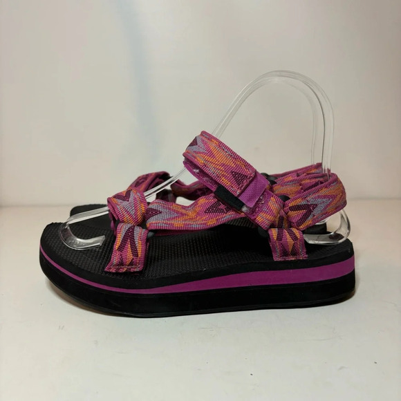 TEVA Women’s Midform Universal Sandals Diamond Festival Fuchsia Shoes Size 5 - Picture 1 of 10